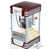 Jago® Popcornmaschine Retro - 60L/h, 200g/10min, Edelstahl Topf, für salziges Popcorn - 50er Jahre Look, Profi Popcorn Maker, Zubereiter, Automat