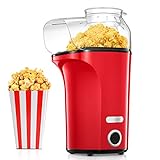 Popcornmaschine 1400W, 120g/4L Große Kapazität, Heißluft Popcorn Maker für Zuhause, Gesund& Ölfrei,Fettfrei, 2 Minuten Schnell, Filmaben, Weihnachten, Kindergeburtstag