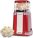 Gadgy Popcorn Maschine Heissluft - Retro Popcorn Maker - Fettfreies Ölfreies Popcorn - Gesunder Snack - Popkorn Maschine rot