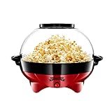 Gadgy ® Popcornmaschine l 800W Popcorn Maker mit Antihaftbeschichtung und Abnehmbares Heizfläche l Still und Schnell l Inhalt 5 Liter