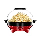 Gadgy ® Popcornmaschine l 800W Popcorn Maker mit Antihaftbeschichtung und Abnehmbares Heizfläche l Still und Schnell l Inhalt 5 Liter