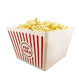 Novelty Place [Neuheit Ort] Kunststoff rot & weiß gestreiften klassischen Popcornbehälter für Movie Night - 8'Quadrat x 7' tief (1 Packung)