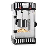 Klarstein Volcano Popcornmaschine - Popcorn-Maker, Popcorn-Bereiter, Retro-Design, 300 Watt, Edelstahl-Topf, Innenbeleuchtung, ca. 60 l/h, schwarz