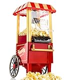 Gadgy Popcorn Maschine Heissluft - Retro Popcorn Maker - Fettfreies Ölfreies Pop Corn - Gesunder Maïs Snack - Popkorn Maschine rot